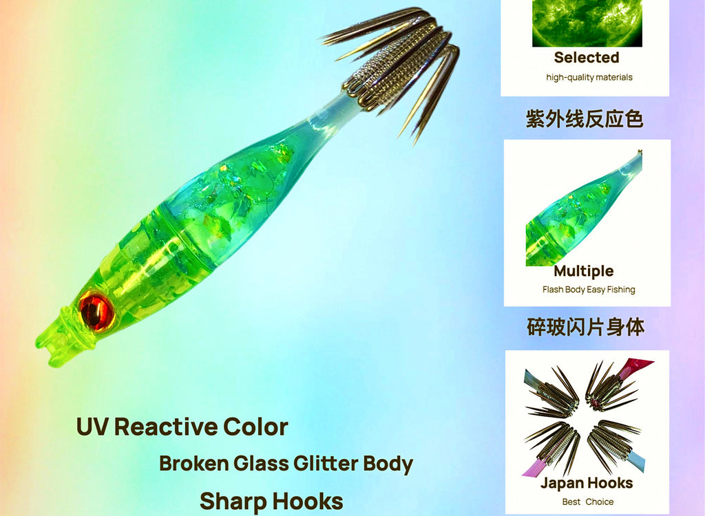 UV Glow Squid Jig, 4–6.8 cm (1.6–2.7 in) – product photo