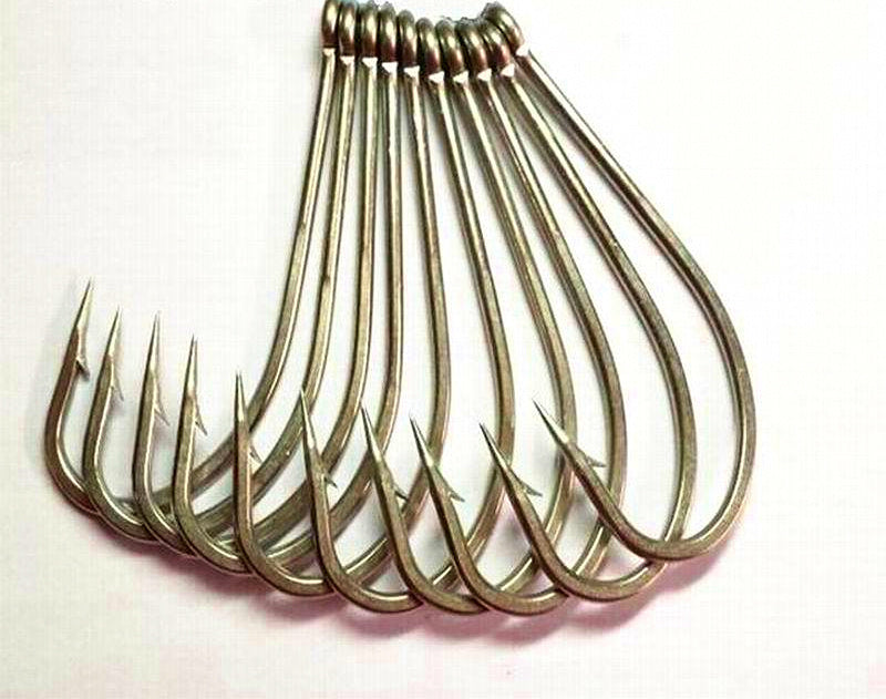 Stainless Steel Barbed Hooks, 100-Pack, Sizes 1/0–10/0 – product photo