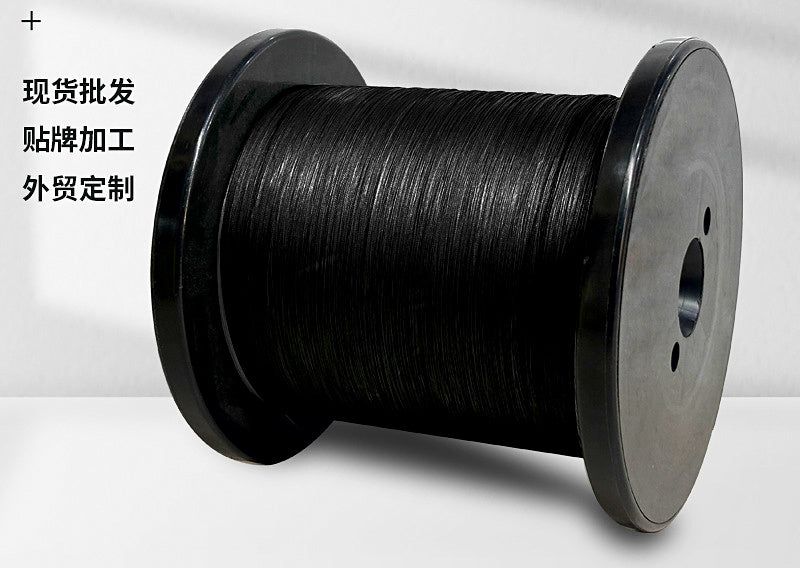 Semi-Stiff 8-Strand PE Braid Leader Line, Black – product photo