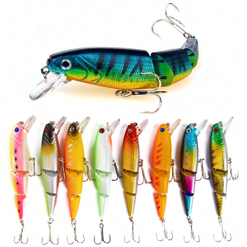 3-Section Jointed Minnow Hard Bait, ABS