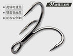 High-Carbon Steel 3X Treble Hooks, Barbed, Tin Plated – product photo