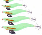 Glow White Wooden Shrimp Squid Jig, Sizes 2.0–4.0 – product photo