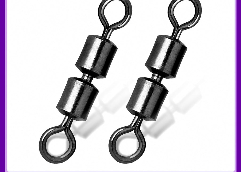 Black Double Joint Fishing Swivels, 15-Pack, Sizes 12–4/0 – product photo