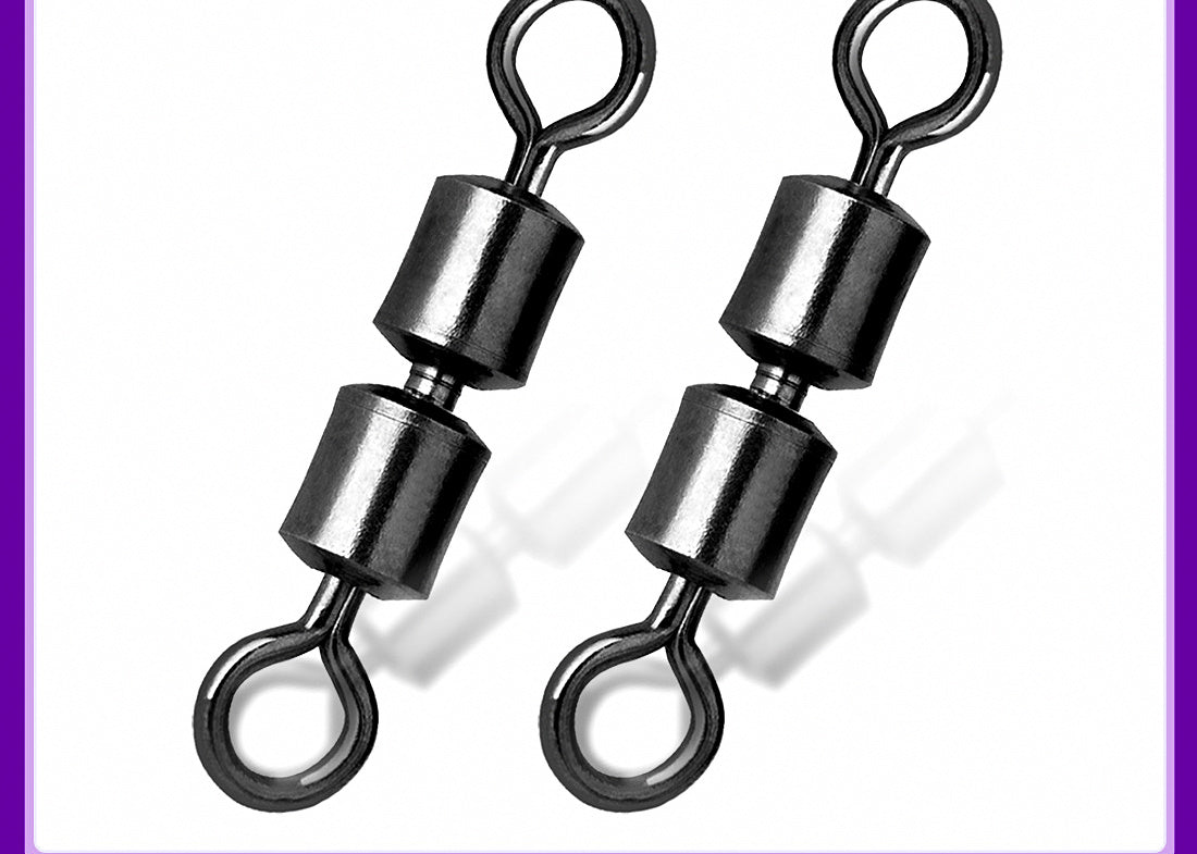 Black Double Joint Fishing Swivels, 15-Pack, Sizes 12–4/0 – product photo
