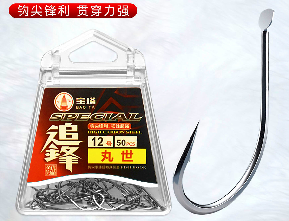 Long Shank Barbed Fishing Hooks, Bulk Pack, Sizes 1–17 – product photo