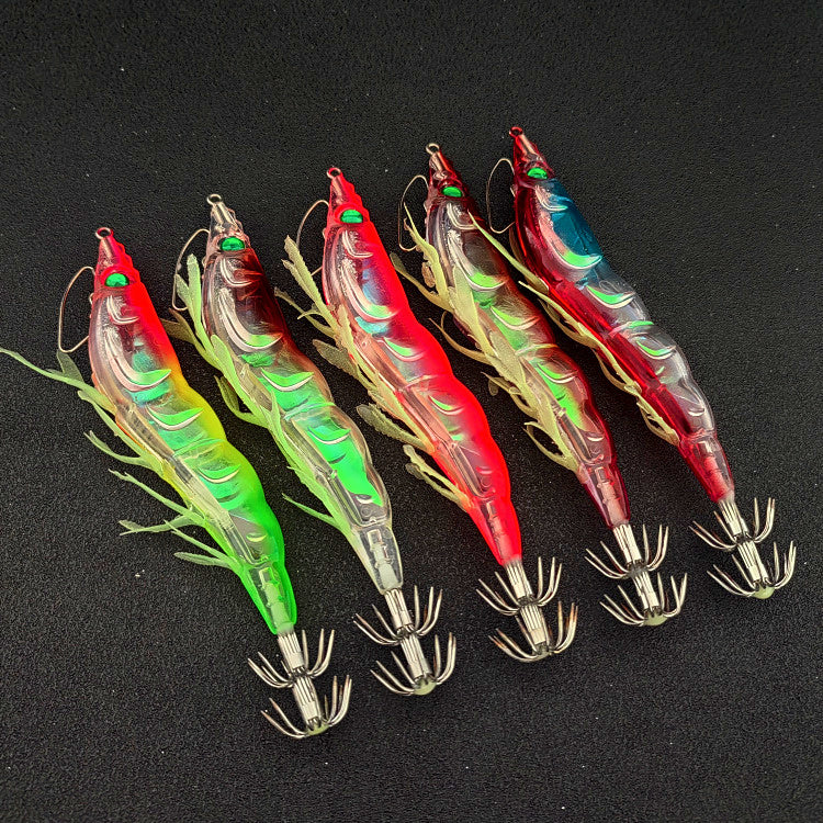 Glow Wooden Shrimp Squid Jig, Size 3.5, Single or 5-Pack – product photo
