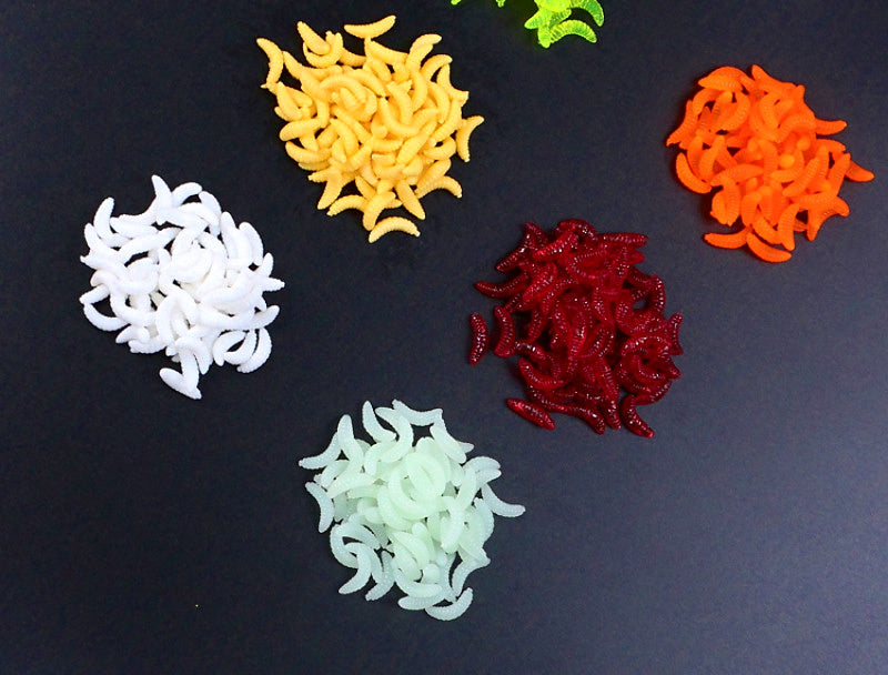 Soft Plastic Mealworm Grub Lure, Assorted Colors – product photo