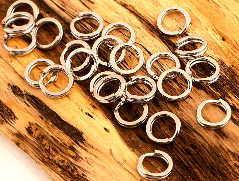Flattened Double Split Rings, Stainless Steel, Sizes 00–8 – product photo