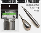 Tungsten Drop Shot Weights, Teardrop & Stick, 5-Pack – product photo