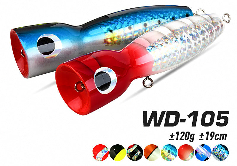 Wooden Popper Lure for Tuna, 120 g (4.2 oz), 19 cm (7.5 in) – product photo