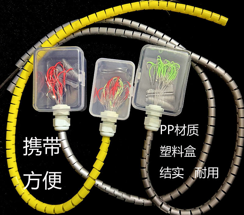 Pre-Tied Glow Hooks on Line, Barbed, Boxed Set – product photo