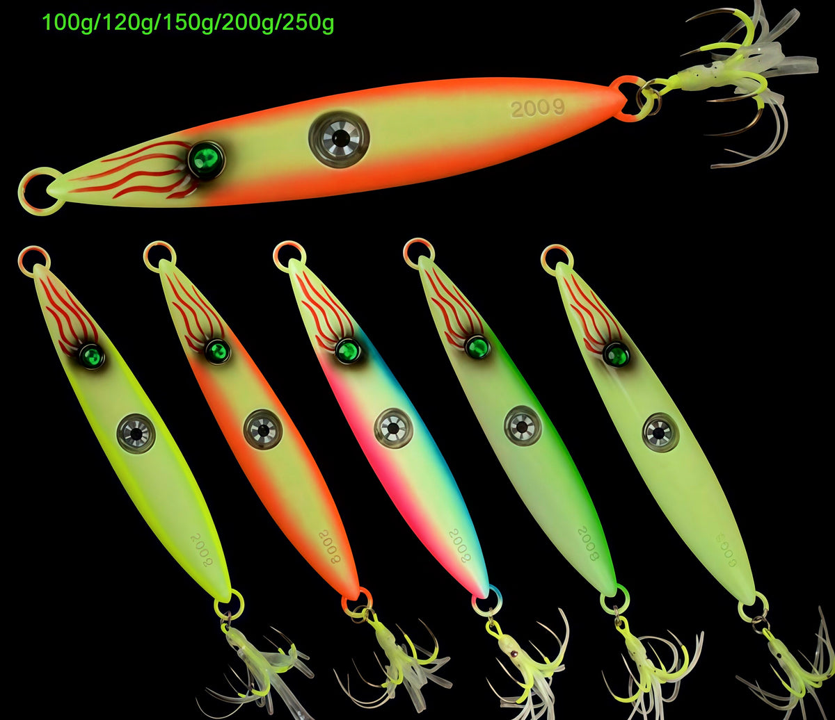 Lighted Rear-Hook Squid Jig, 100–300 g (3.5–10.6 oz) – product photo