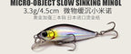 Ultralight Slow-Sinking Minnow Lure, 3.3 g (0.12 oz) – product photo