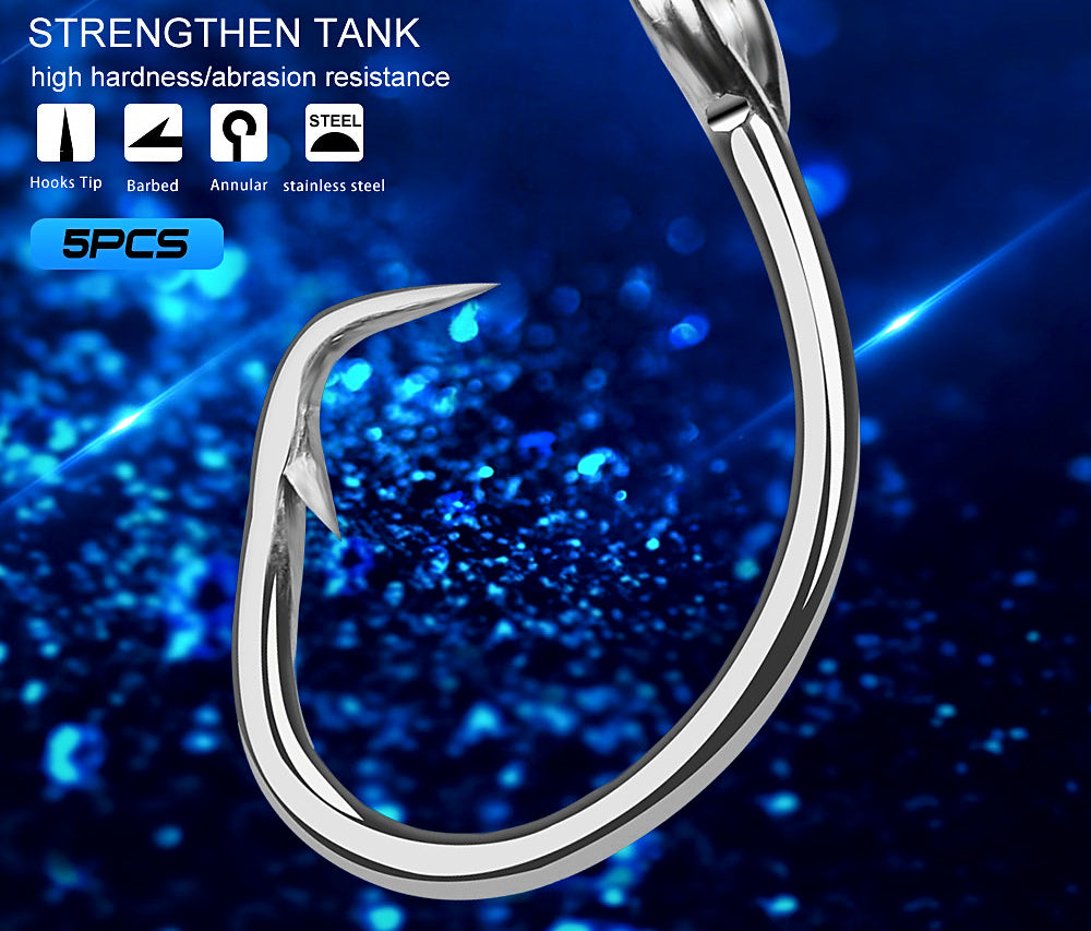 Stainless Steel Barbed Single Hooks, 11/0–16/0, 5-Pack – product photo