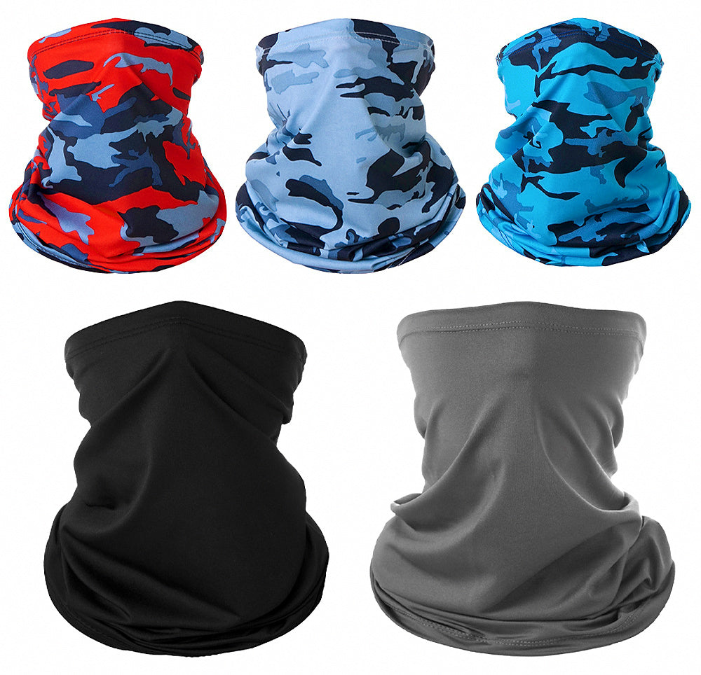 UV Sun Protection Neck Gaiter Face Cover, Stretch Polyester – product photo