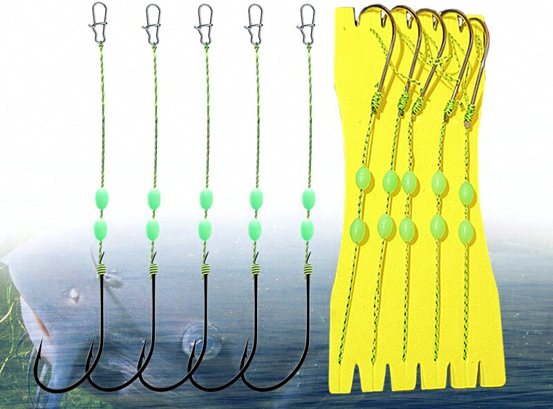 Pre-Tied Catfish Hook Rigs, 8-Strand Braid, 5 Pack – product photo