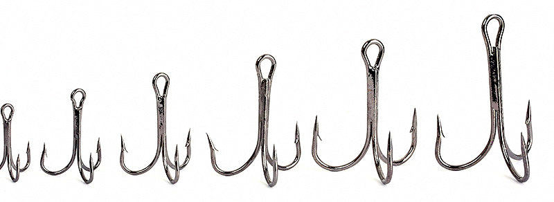 Barbed Treble Hooks, Black Nickel, Sizes #16 to 6/0 – product photo