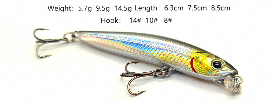 Sinking Minnow Lure, 5.7–14.5 g (0.20–0.51 oz) – product photo