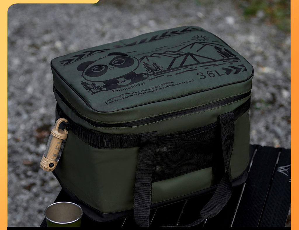 Insulated Cooler Bag, Green Oxford Fabric – product photo