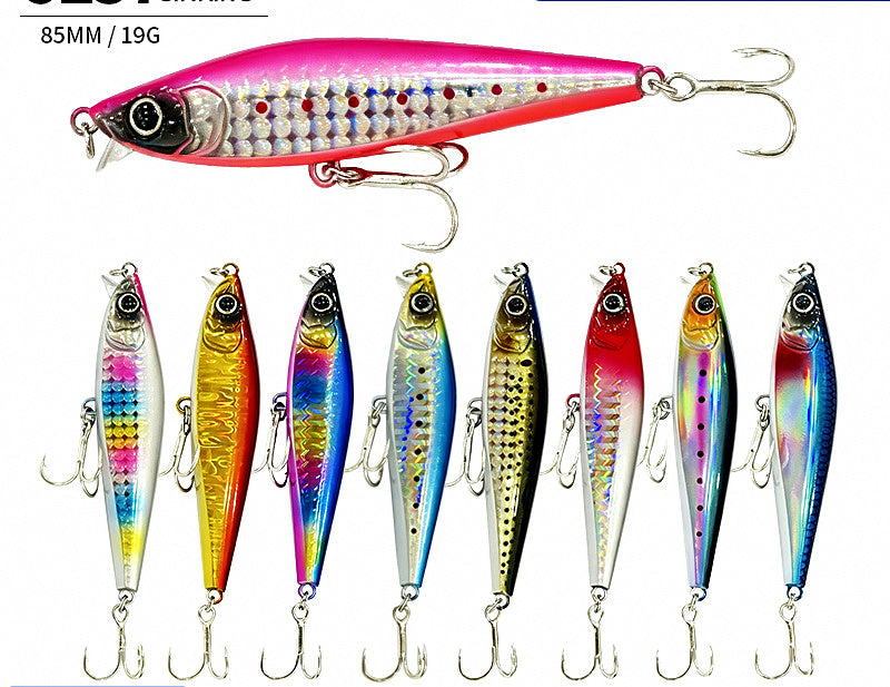Sinking Minnow Hard Bait, 85 mm (3.3 in), 19 g (0.67 oz) – product photo