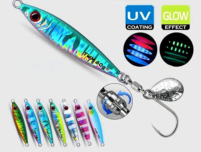 Slow Pitch Jig with Spinner Blade, 10–120 g (0.4–4.2 oz) – product photo