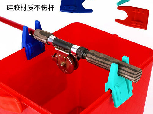 Clip-On Rod Holder for Bucket, Soft Rubber, Single or Pair – product photo