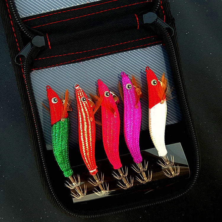 Glow Wood Shrimp Squid Jig, Size 2.2 (Egi Style), Multicolor