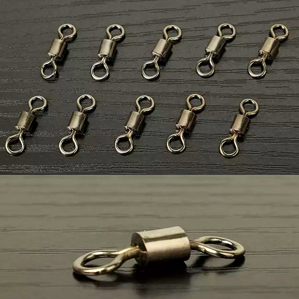 Brass Figure-8 Ring Barrel Swivels, Sizes 1–12