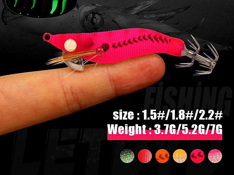 Small Egi Squid Jig, Wood Shrimp Lure, Sizes 1.5–2.2 – product photo