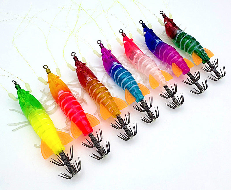 Glow Shrimp Squid Jig with Rattle Bead, Soft Legs – product photo