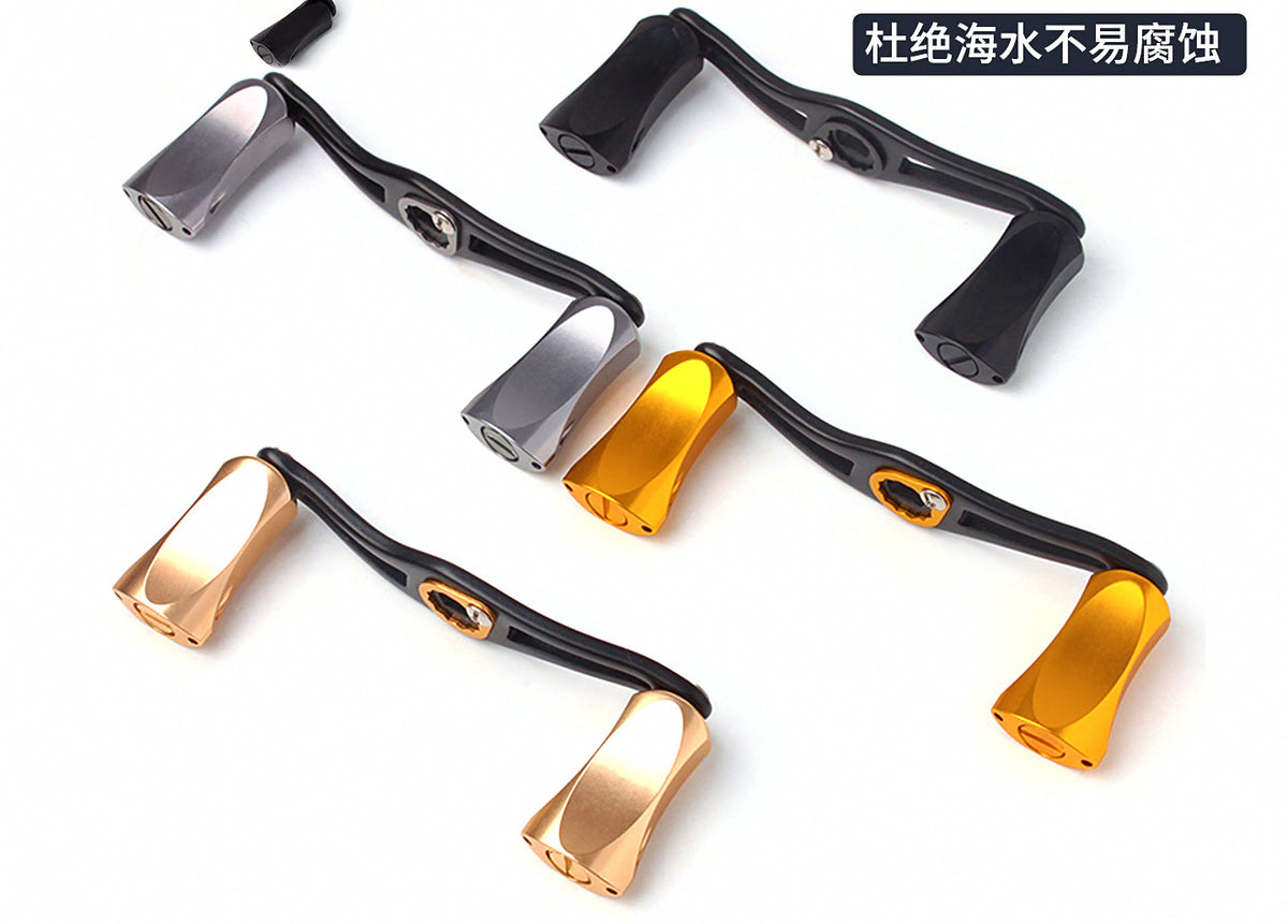 All-Metal Baitcaster Reel Handle, S-Bend Arm, Flat Knobs – product photo