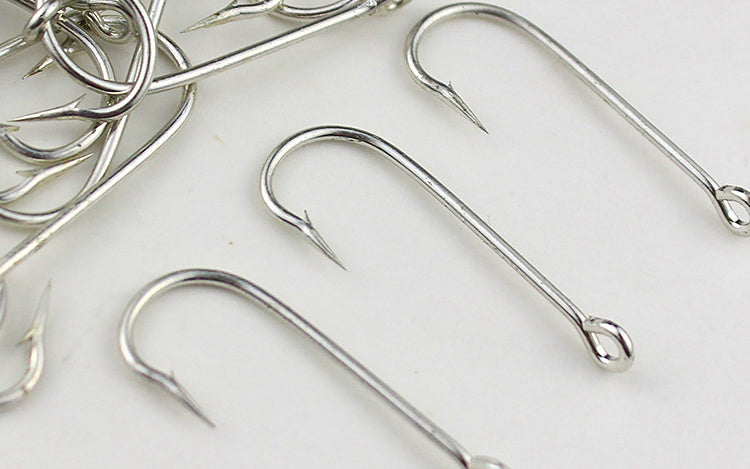 Long Shank Eyed Barbed Saltwater Hooks, Bulk Pack – product photo