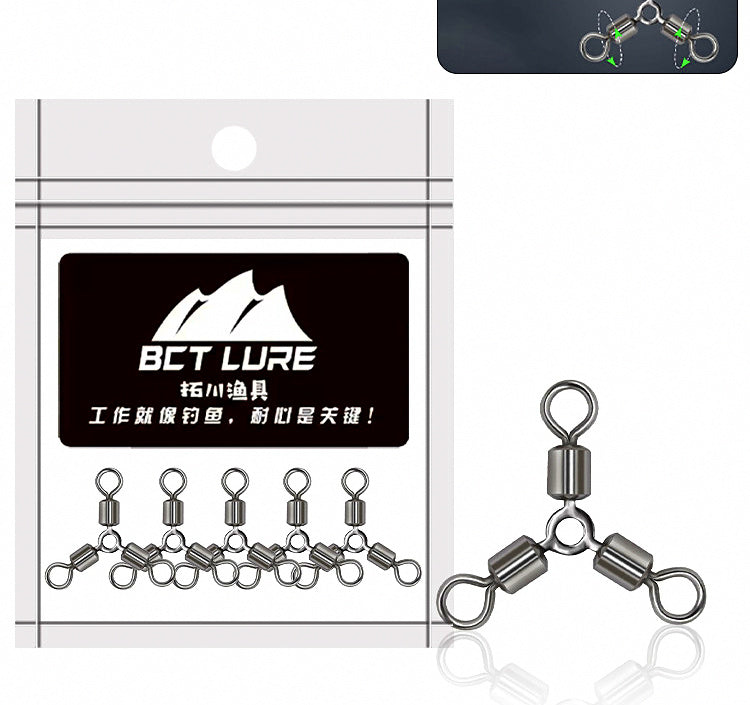 3-Way Swivel with O-Ring, Sizes #12–#2, 10 or 20 Pack – product photo