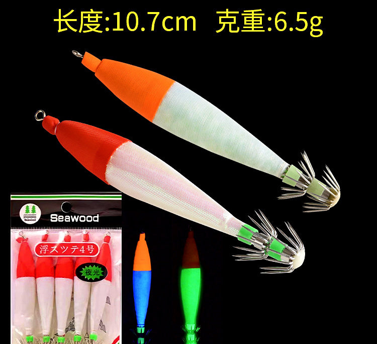 Glow Wooden Shrimp Squid Jig (Egi), Size 4, 10.7 cm – product photo