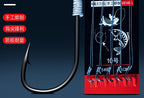 Braided Line Snelled Double Hooks, Iseni or Izu, Sizes 1-10 – product photo