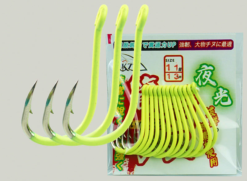 Glow Barbed Saltwater Fishing Hooks, Sizes 5–12 – product photo