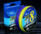 PE Braided Fishing Line, 100 m (109 yd), 4 or 8 Strand – product photo