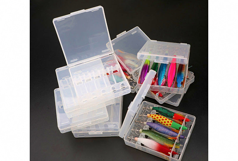 Squid Jig & Wood Shrimp Lure Storage Box, Clear – product photo