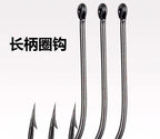 Long Shank Barbed Offset Hooks, Black, Bulk Pack – product photo