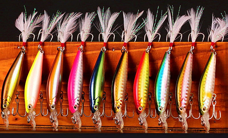 Slow Sinking Minnow Lure, 5.5 g (0.19 oz), Feather Treble – product photo