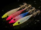 Squid Jig, Rubber-Wrapped Wooden Shrimp Lure, 8 cm (3.1 in) – product photo