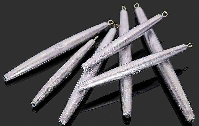 Long Cylinder Lead Sinker, Stainless Ring, 1–7 oz (30–200 g) – product photo