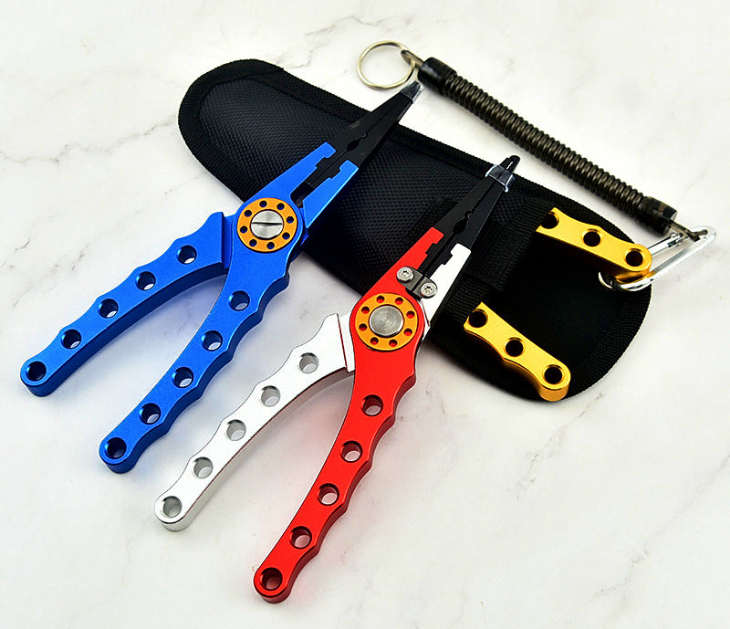 Aluminum Fishing Pliers, Long Nose Line Cutter & Split Ring Tool – product photo