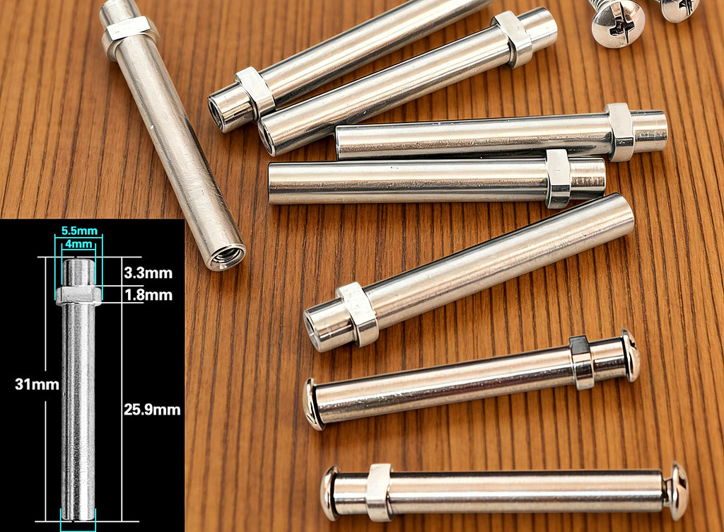 Stainless Steel Baitcasting Reel Handle Knob Shaft with Screw – product photo