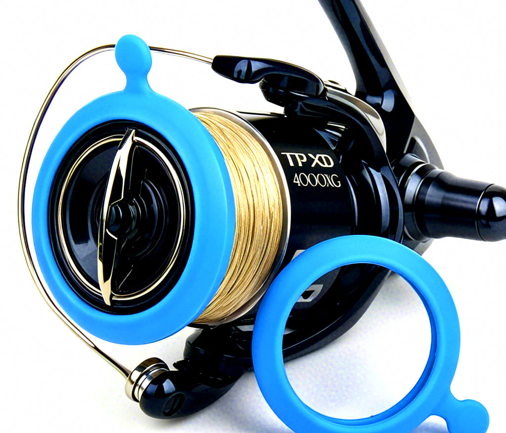Silicone Spinning Reel Spool Cover & Line Stopper, 2 or 5 Pack – product photo