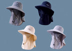 Wide Brim Fishing Sun Hat with Face Cover, Adjustable – product photo