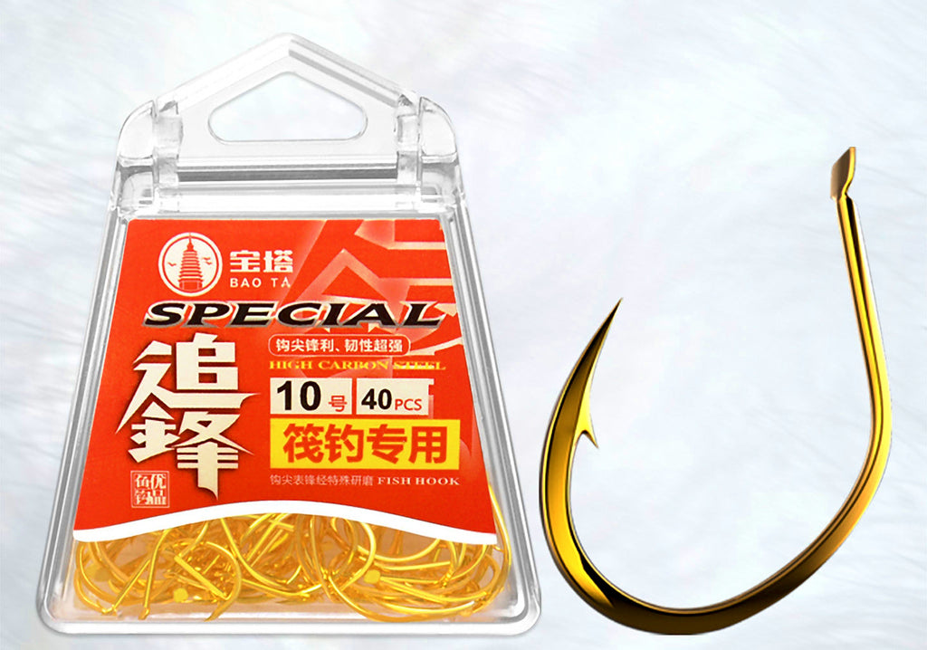 Barbed Bulk Fishing Hooks, Sizes 6–12 – product photo