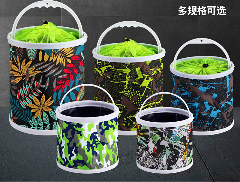 Collapsible Canvas Fishing Bucket with Rope, 2–13 L – product photo