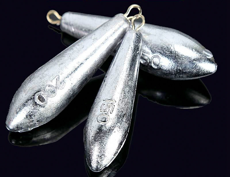 Lead Willow Leaf Sinker with Eye, 10–200 g (0.35–7 oz) – product photo