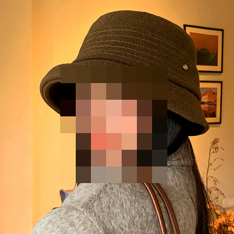 Knit Bucket Hat, Short Brim, Solid Color, One Size – product photo